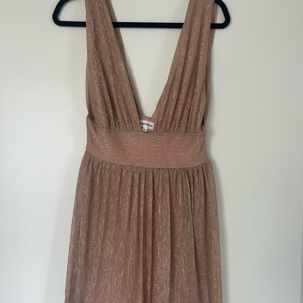 Superdown Pink Sleeveless Plunge Sundress